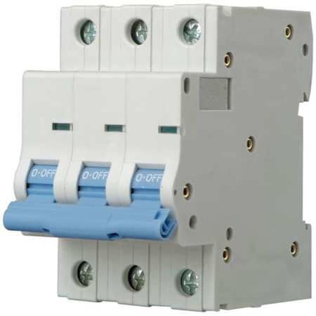 DAYTON Circuit Breaker, NDB2-63 D25/3 Series, 25A, 3 Pole, 480V AC, 7.5kA at 480V AC, D Curve
