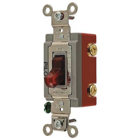 HUBBELL WIRING DEVICE-KELLEMS Pilot Lite Wall Swtch, 3-Way, 120/277V, 20A