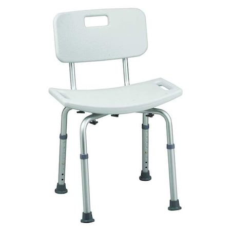 HEALTHSMART Contoured Bath Seat, 20" L, Aluminum, Plastic, Textured