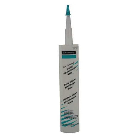 DOWSIL Silicone Glazing Sealant, 10 oz, Cartridge, White, Silicone Base, Glazing