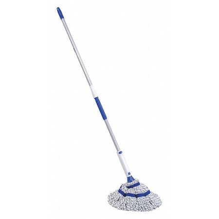 QUICKIE 1 in String Wet Mop, 28 oz Dry Wt, Snap On Connection, Blue, Polyester