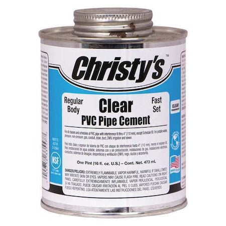 CHRISTYS Pipe Cement, Clear, 16 oz.