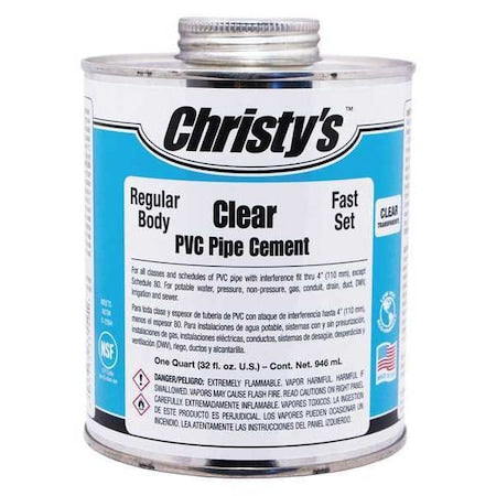 CHRISTYS Pipe Cement, Clear, 32 oz.