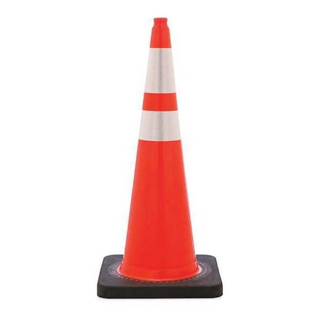 N/A Traffic Cone, PVC, High-Intensity Prismatic, 36 in Height, 15 lb, Orange