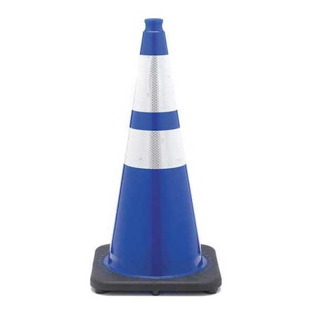 N/A Traffic Cone, PVC, High-Intensity Prismatic, 28 in Height, 7 lb, Blue