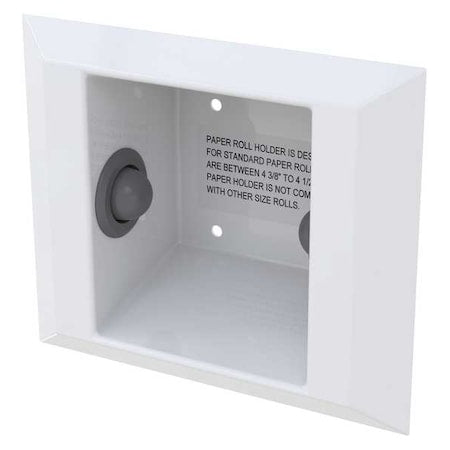 BESTCARE Toilet Paper Holder, White, SS, 9-1/16" L