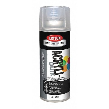 KRYLON INDUSTRIAL Spray Paint, Crystal Clear, Gloss, Solvent, 12 oz