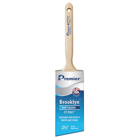 PREMIER 2-1/2" Angle Sash Soft, Polyester Bristle, Paint Brush, Hardwood Handle