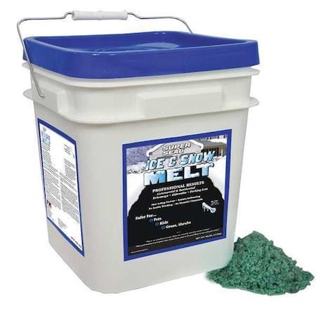 SUPER SEAL 30 lb Pail Ice and Snow Melt, Green Crystal Flakes, -18 Degrees F, Anti-Corrosive Agent