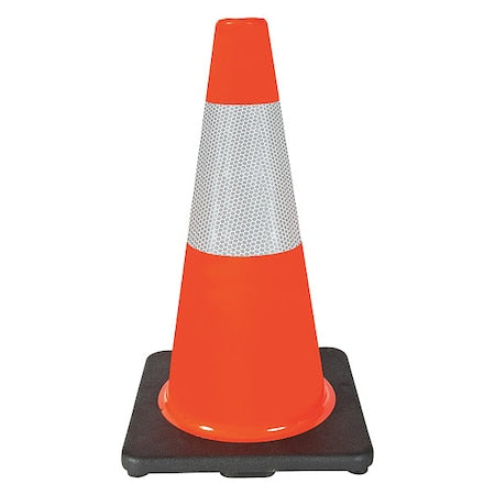 N/A Traffic Cone, PVC, High-Intensity Prismatic, 18 in Height, 3 lb, Orange