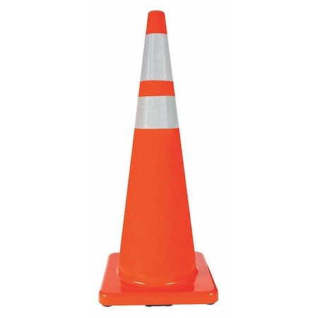 N/A Traffic Cone, PVC, High-Intensity Prismatic, 36 in Height, 10 lb, Orange