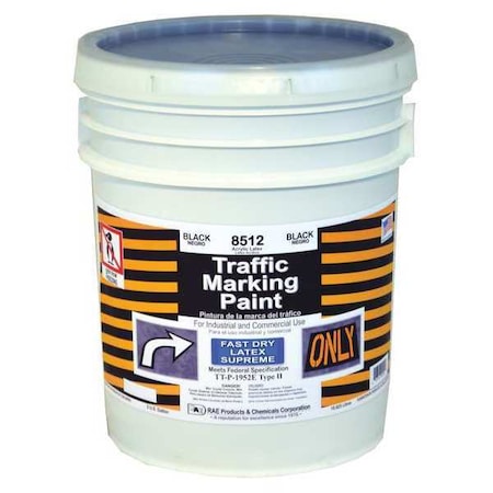RAE Traffic Zone Marking Paint, 5 gal., Black, Latex Acrylic -Based