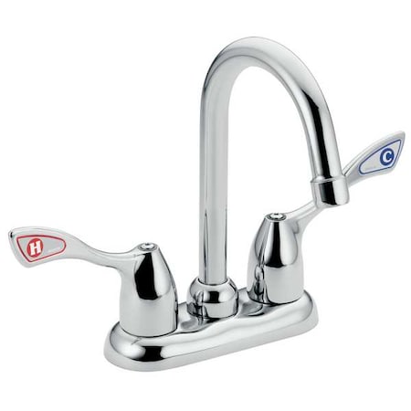 MOEN Gooseneck Bar Faucet, Manual, 4" Mount, 2 Hole