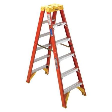 WERNER 4 ft Fiberglass Twin Stepladder, 300 lb Capacity