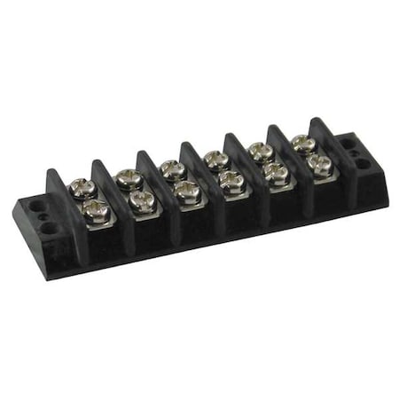 N/A Terminal Strip, 6 Pole, 2 Row, 15 A, 300 V AC, 14 AWG, Screw Termination