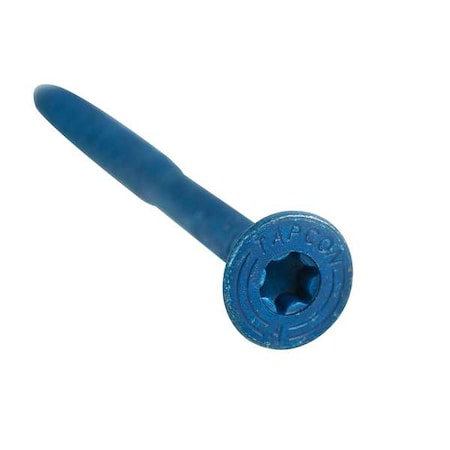 Tapcon Masonry Screw, 1/4" Dia., Flat, 3 3/4 in L, Steel Blue Climaseal, 100 PK