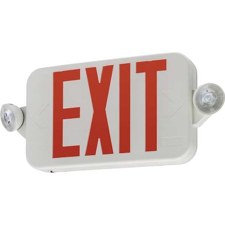 LITHONIA LIGHTING LED Emergency Combo Light, Red or Green Switchable, Round Lamp Heads