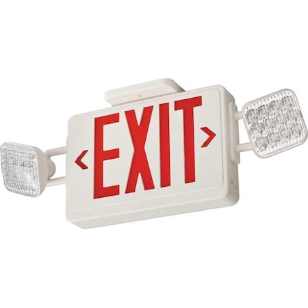 LITHONIA LIGHTING LED Emergency Combo Light, Red or Green Switchable, High Output Battery, Square Lamp Heads