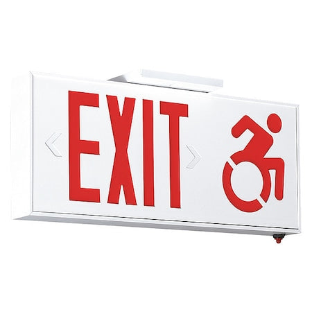COMPASS LED Exit Sign AC-Only with Dynamic Accessibility Symbol, 120/277v