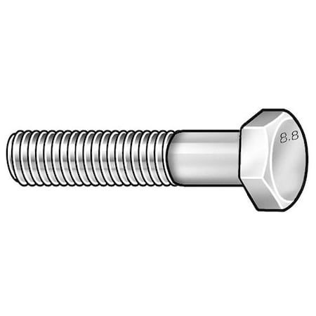 N/A Class 8.8, M12-1.50 Hex Head Cap Screw, Zinc Plated Steel, 80 mm L, 5 PK