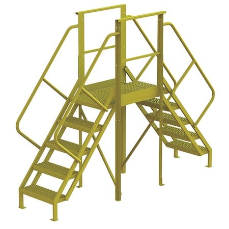 TRI-ARC Crossover Bridge, 50 in Platform Ht, Steel, 1, 000 lb Load Capacity, 5 Steps
