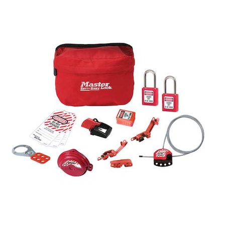 MASTER LOCK Valve/Electrical Kit, Red, Cloth Case