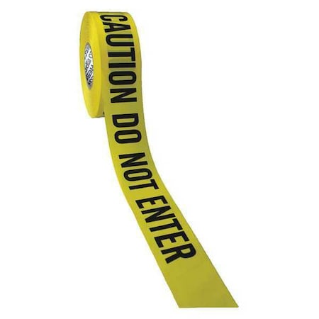N/A Barricade Tape with Reel, Caution Men Working, Yellow, 3 in Wide x 1, 000 ft Length, Polyethylene