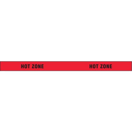 N/A Barricade Tape, Hot Zone, Red, 3 in Wide x 1, 000 ft Length, LDPE, 4 mil