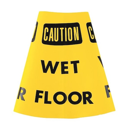 ROCKFORD SILK SCREEN PROCESS Traffic Cone Collar, Waterproof Cloth Vinyl, 10 1/2 in Height, 0.5 lb, Yellow 6 PK