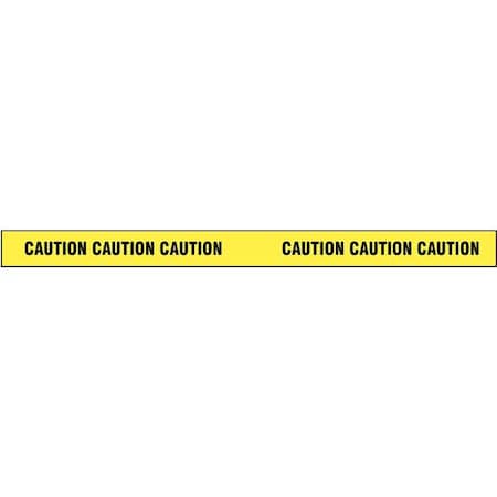 N/A Barricade Tape, Caution, Yellow, 2 in Wide x 180 ft Length, Vinyl, 4 mil