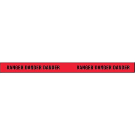 N/A Barricade Tape, Danger, Red, 3 in Wide x 500 ft Length, Polypropylene, 4 mil