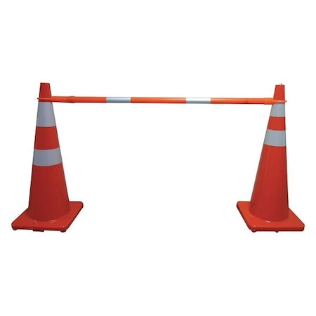 N/A Telescoping Traffic Cone Bar, ABS, 2 in Dia, 62-1/4 in to 104-3/4 in L, Orange