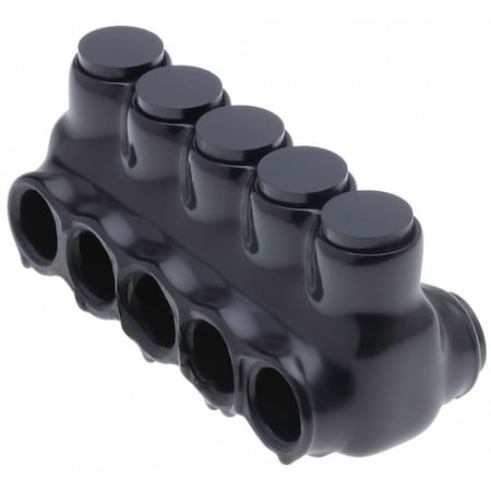 POLARIS Wire Connector, 5 Port, Black, Plastisol Insulation