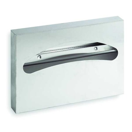 TOUGH GUY Toilet Seat Cover Dispenser, 1/2 Fold, 250 Cover Capacity, Wall Mount, Stainless Steel, Silver