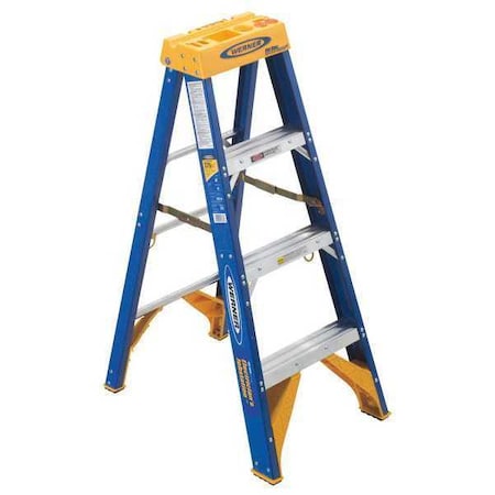 WERNER 4 ft Fiberglass Stepladder, 375 lb Capacity