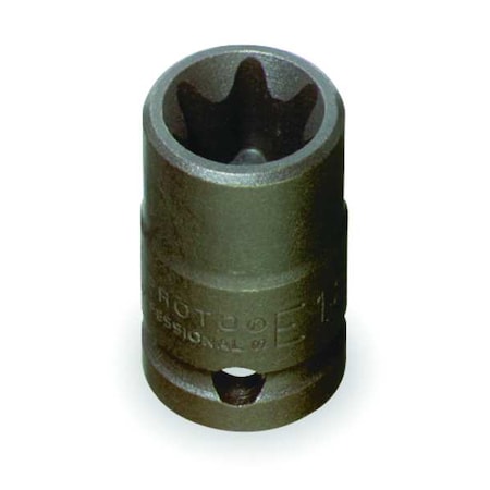 PROTO 3/8 in Drive Impact Socket Standard Socket, black oxide, Steel, E14