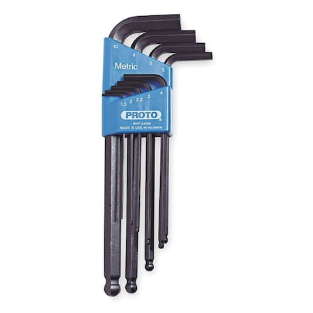 PROTO 9 Piece Metric L-Shape Hex Key Set, J4996
