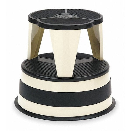 CRAMER Round Office Stool, 2 Steps, 350 lb Load Capacity, 14 1/2 in Overall Height, Steel, Sand