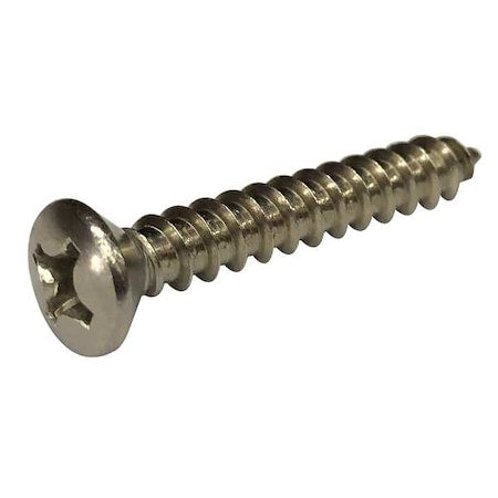 N/A Sheet Metal Screw, #12 x 3 in, Plain 18-8 Stainless Steel Pan Head Phillips Drive, 100 PK