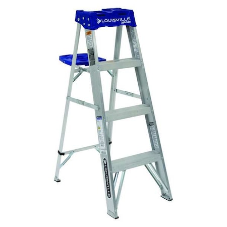 LOUISVILLE 4 ft Aluminum Stepladder, 250 lb Capacity