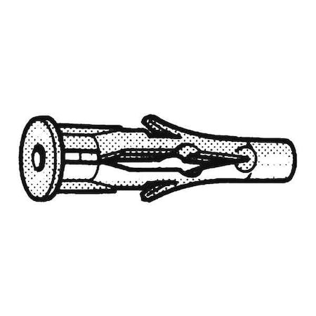 N/A Screw Anchor, 1" L, Nylon, 100 PK