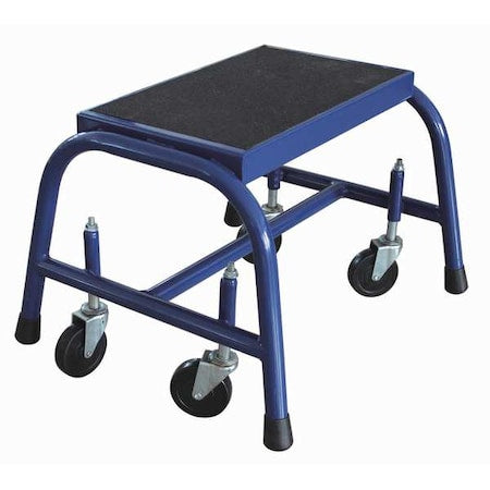 N/A Rolling Platform, 1 Steps, 300 lb Load Capacity, 13 in Overall Height, Steel, Blue