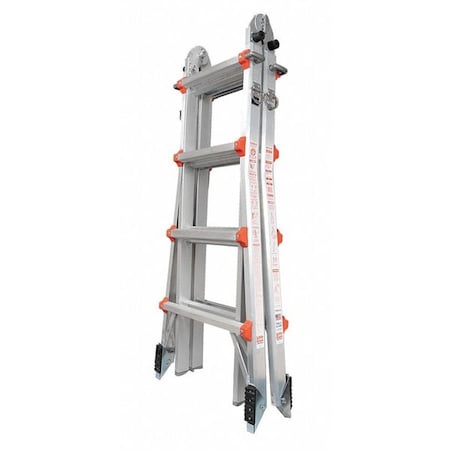 LITTLE GIANT LADDERS Multipurpose Ladder, 15 ft, Aluminum, 300 lb Load Capacity