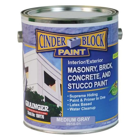 RAE Exterior Paint, Flat, Water Base, Medium Gray, 1 gal