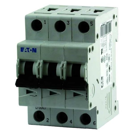 EATON Circuit Breaker, FAZ Series, 8A, 3 Pole, 277/480V AC, 15kA at 277/480V AC, C Curve