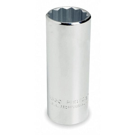 PROTO 1/2 in Drive, 5/8" Triple Square SAE, Socket, 12 Points, Steel, Chrome, 5/8 in
