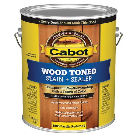 CABOT Translucent, Pacific Redwood, Flat, 1 gal.