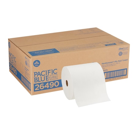GEORGIA-PACIFIC Pacific Blue Ultra Hardwound Paper Towels, 1 Ply, Continuous Roll Sheets, 1150 ft, White, 6 PK
