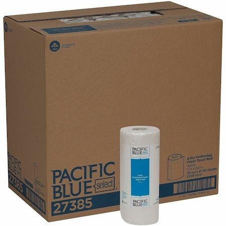 GEORGIA-PACIFIC Pacific Blue Select Perforated Roll Paper Towels, 2 Ply, 85 Sheets, 11 in x 8.8 in Sheets, White, PK30