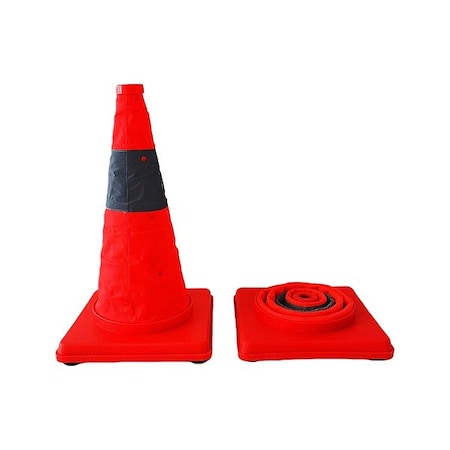 MUTUAL INDUSTRIES Traffic Cone, Orange, 18 in H, Nylon